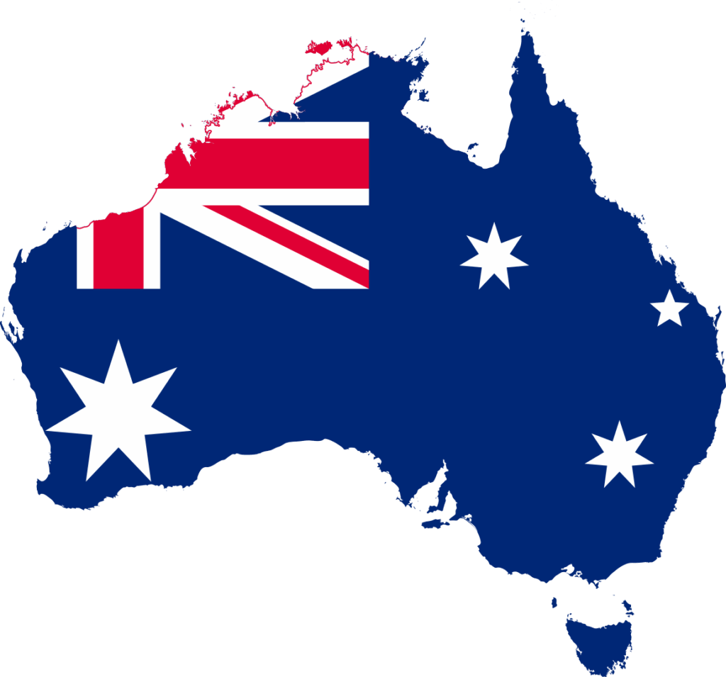 flag map of australia