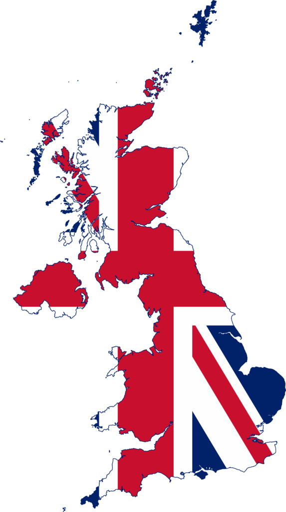 flag map of the united kingdom