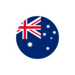 australia flag round icon isolated on white background
